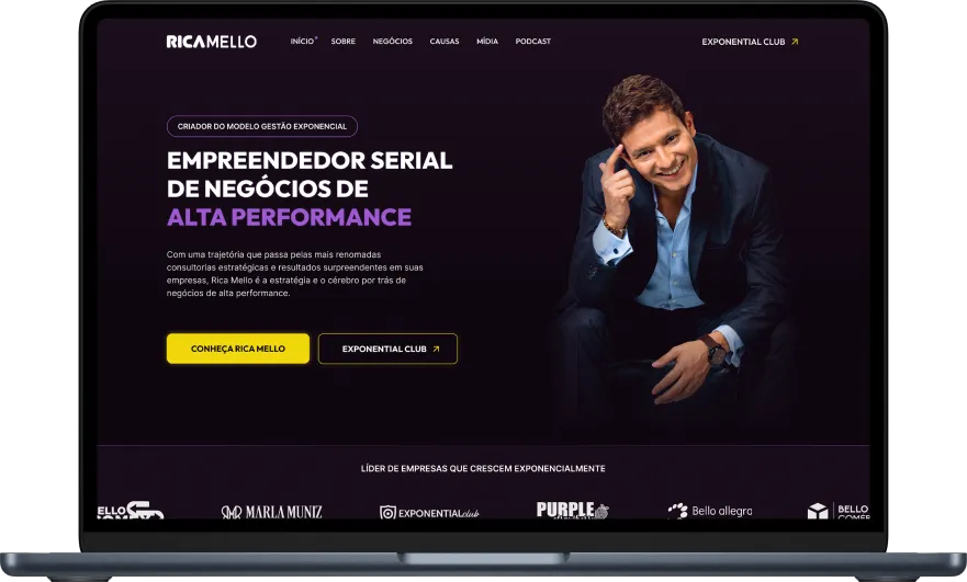 Rica Mello website mockup